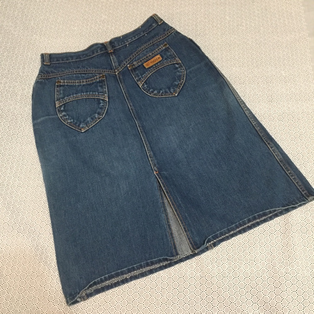 GITANO 100% COTTON 80s VTG Vintage blue Denim Jean Skirt 80s VTG 100% COTTON